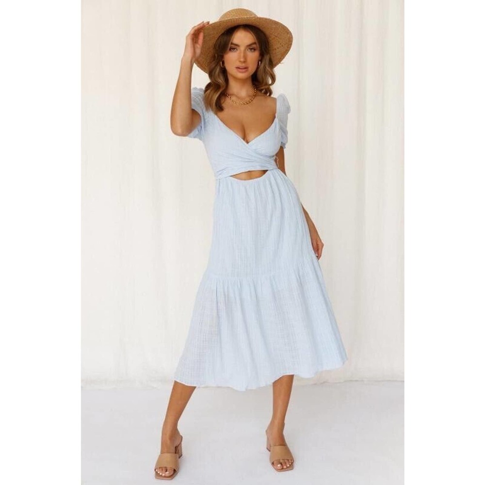 Hello Molly Light Blue Midi Dress